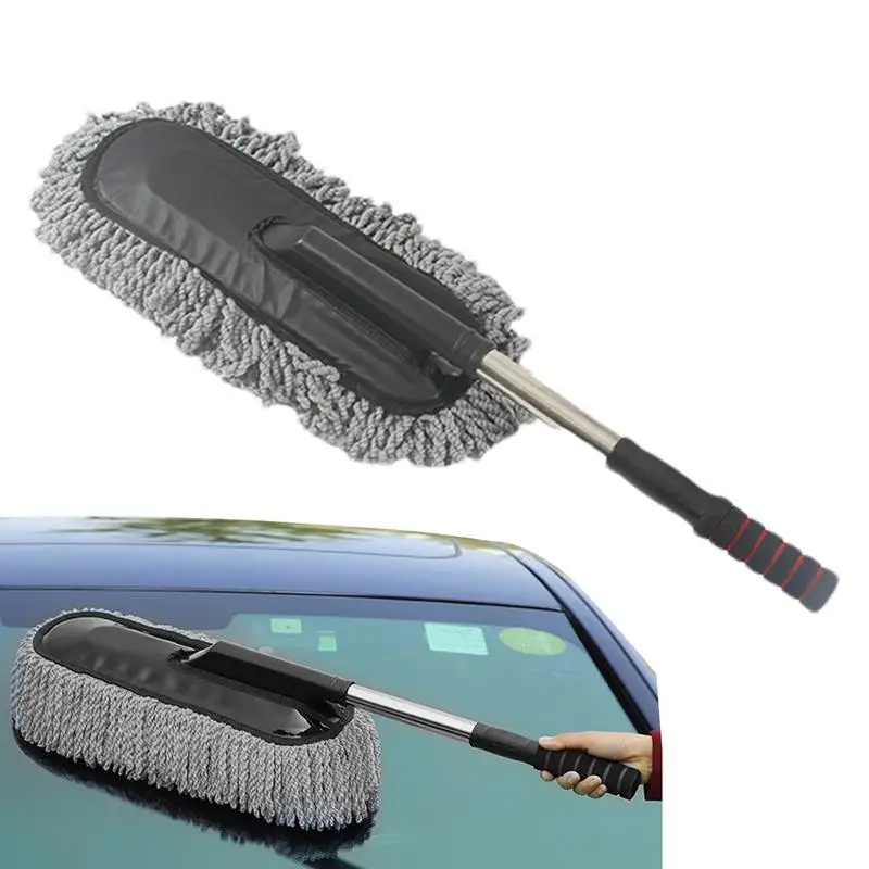 Car Cleaning Brush - Car Washing Mop Telescopic Handle Dust
